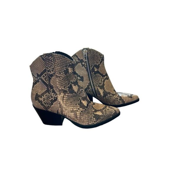Dolce Vita Shanta Leather Western Booties Snakeskin Size 7 - Picture 1 of 7